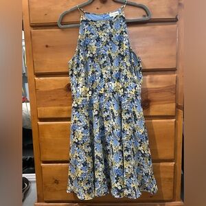 Blue and yellow strap dress. Only worn a few times